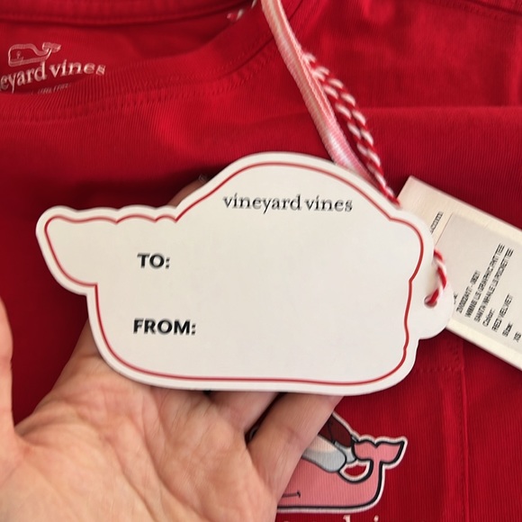 ⭐️🌴NWT Vineyard Vines Tee pocket Santa whale long sleeve shirt - Picture 6 of 8
